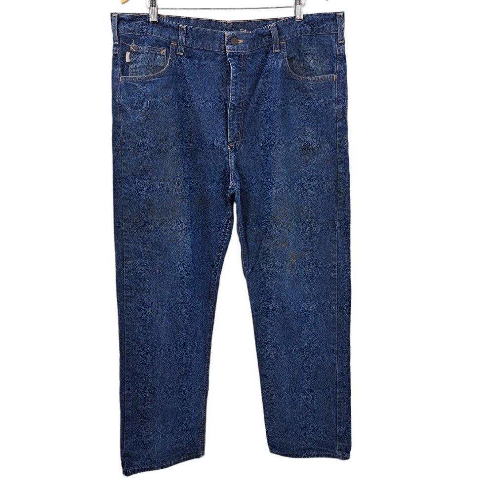 Carhartt FR Flame Resistance Relaxed Fit Jeans Size 40 x 32 Cotton B100 Flaw